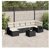 Image de Salon de jardin modulable rotin noir 8 pieces x 62 x 69 7 personnes