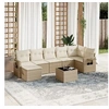 Image de Salon de Jardin avec Coussins 8 pcs, Canapés de Terrasse, Ensemble de Meubles de Patio, Mobilier d'Extérieur, Beige 3252825