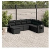 Image de 7-delige Loungeset met kussens poly rattan zwart3252832