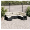 Image de Salon de Jardin avec Coussins 7 pcs, Canapés de Terrasse, Ensemble de Meubles de Patio, Mobilier d'Extérieur, Noir 3252833