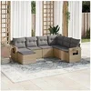 Image de Salon de Jardin avec Coussins 7 pcs, Canapés de Terrasse, Ensemble de Meubles de Patio, Mobilier d'Extérieur, Beige 3252836