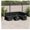 Image de 8-delige Loungeset met kussens poly rattan zwart3252842