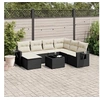 Image de Salon de jardin modulable rotin 8 pieces noir 62 x 55 x 69 cm 7 personnes