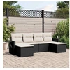 Image de Salon de Jardin avec Coussins 6 pcs, Canapés de Terrasse, Ensemble de Meubles de Patio, Mobilier d'Extérieur, Noir 3252853