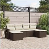 Image de Salon de Jardin avec Coussins 6 pcs, Canapés de Terrasse, Ensemble de Meubles de Patio, Mobilier d'Extérieur, Marron 3252860