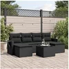 Image de Salon de Jardin avec Coussins 7 pcs, Canapés de Terrasse, Ensemble de Meubles de Patio, Mobilier d'Extérieur, Noir 3252862