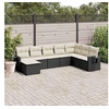 Image de Salon de jardin modulable resine tressee noir 8 pieces 62 x 55 x 69 8 personnes