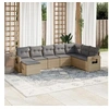 Image de Salon de Jardin avec Coussins 8 pcs, Canapés de Terrasse, Ensemble de Meubles de Patio, Mobilier d'Extérieur, Beige 3252896