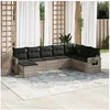 Image de Salon de Jardin avec Coussins 8 pcs, Canapés de Terrasse, Ensemble de Meubles de Patio, Mobilier d'Extérieur, Gris 3252899