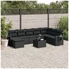 Image de Salon de jardin rotin noir 9 pieces x 62 x 69 8 personnes