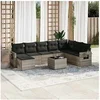 Image de Salon de Jardin avec Coussins 9 pcs, Canapés de Terrasse, Ensemble de Meubles de Patio, Mobilier d'Extérieur, Gris 3252909