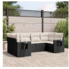 Image de Salon de Jardin avec Coussins 6 pcs, Canapés de Terrasse, Ensemble de Meubles de Patio, Mobilier d'Extérieur, Noir 3252913