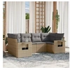 Image de Salon de Jardin avec Coussins 6 pcs, Canapés de Terrasse, Ensemble de Meubles de Patio, Mobilier d'Extérieur, Beige 3252916
