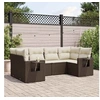 Image de Salon de Jardin avec Coussins 6 pcs, Canapés de Terrasse, Ensemble de Meubles de Patio, Mobilier d'Extérieur, Marron 3252920