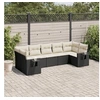 Image de Resine tressee 7 personnes salon de jardin modulable noir 62 x 55 x 69 7 pieces