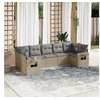 Image de Salon de Jardin avec Coussins 7 pcs, Canapés de Terrasse, Ensemble de Meubles de Patio, Mobilier d'Extérieur, Beige 3252926