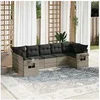 Image de Salon de Jardin avec Coussins 7 pcs, Canapés de Terrasse, Ensemble de Meubles de Patio, Mobilier d'Extérieur, Gris 3252929