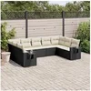 Image de Salon de jardin modulable resine tressee noir 9 pieces x 62 x 69 9 personnes