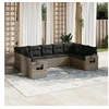 Image de Salon de jardin modulable resine tressee gris 9 pieces 62 x 55 x 69 9 personnes