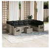 Image de Salon de jardin modulable resine tressee gris 10 pieces x 62 x 69