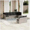 Image de Salon de Jardin avec Coussins 9 pcs, Canapés de Terrasse, Ensemble de Meubles de Patio, Mobilier d'Extérieur, Gris 3252959
