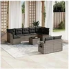 Image de Salon de Jardin avec Coussins 10 pcs, Canapés de Terrasse, Ensemble de Meubles de Patio, Mobilier d'Extérieur, Gris 3252967