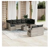 Image de Salon de Jardin avec Coussins 10 pcs, Canapés de Terrasse, Ensemble de Meubles de Patio, Mobilier d'Extérieur, Gris 3252969