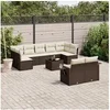 Image de Salon de jardin modulable resine tressee marron 10 pieces x 62 x 69 9 personnes