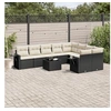 Image de Salon de Jardin avec Coussins 10 pcs, Canapés de Terrasse, Ensemble de Meubles de Patio, Mobilier d'Extérieur, Noir 3252983