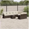 Image de Salon de jardin modulable - Pack de 10 pièces - Marron résine tressée 9 personnes 55x62x69 cm