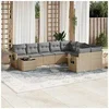 Image de Salon de jardin modulable resine tressee 10 pieces beige 55 x 62 x 69 cm