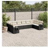 Image de Resine tressee 10 personnes noir salon de jardin modulable 62 x 55 x 69 10 pieces