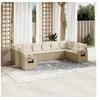 Image de Salon de jardin modulable resine tressee beige 10 pieces x 62 x 69 10 personnes