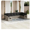Image de Salon de Jardin avec Coussins 10 pcs, Canapés de Terrasse, Ensemble de Meubles de Patio, Mobilier d'Extérieur, Gris 3253009