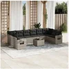 Image de Salon de jardin modulable resine tressee gris 11 pieces x 62 x 69