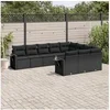 Image de Salon de jardin modulable resine tressee noir 10 pieces x 62 x 69 10 personnes