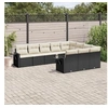 Image de Salon de Jardin avec Coussins 10 pcs, Canapés de Terrasse, Ensemble de Meubles de Patio, Mobilier d'Extérieur, Noir 3253023