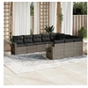 Image de Salon de Jardin avec Coussins 10 pcs, Canapés de Terrasse, Ensemble de Meubles de Patio, Mobilier d'Extérieur, Gris 3253027