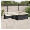 Image de Salon de Jardin avec Coussins 11 pcs, Canapés de Terrasse, Ensemble de Meubles de Patio, Mobilier d'Extérieur, Noir 3253033