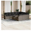 Image de Salon de Jardin avec Coussins 11 pcs, Canapés de Terrasse, Ensemble de Meubles de Patio, Mobilier d'Extérieur, Noir 3225517