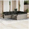 Image de Salon de Jardin avec Coussins 11 pcs, Canapés de Terrasse, Ensemble de Meubles de Patio, Mobilier d'Extérieur, Gris 3253039