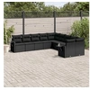 Image de Salon de Jardin avec Coussins 10 pcs, Canapés de Terrasse, Ensemble de Meubles de Patio, Mobilier d'Extérieur, Noir 3253042