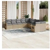 Image de Salon de Jardin avec Coussins 10 pcs, Canapés de Terrasse, Ensemble de Meubles de Patio, Mobilier d'Extérieur, Beige 3253046