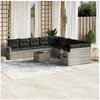 Image de Salon de Jardin avec Coussins 11 pcs, Canapés de Terrasse, Ensemble de Meubles de Patio, Mobilier d'Extérieur, Gris 3253059