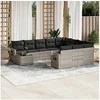 Image de Salon de Jardin avec Coussins 11 pcs, Canapés de Terrasse, Ensemble de Meubles de Patio, Mobilier d'Extérieur, Gris 3253069
