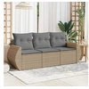 Image de Salon de jardin modulable resine tressee beige 3 pieces x 195 x 69 3 personnes
