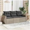 Image de Salon de jardin modulable resine tressee gris 3 pieces x 195 x 69