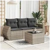 Image de Salon de jardin modulable resine tressee gris 4 pieces x 195 x 69