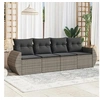 Image de Gris 4 pieces salon de jardin modulable resine tressee 4 personnes