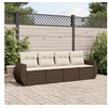 Image de Salon de jardin modulable resine tressee marron 4 pieces x 250 x 69 4 personnes